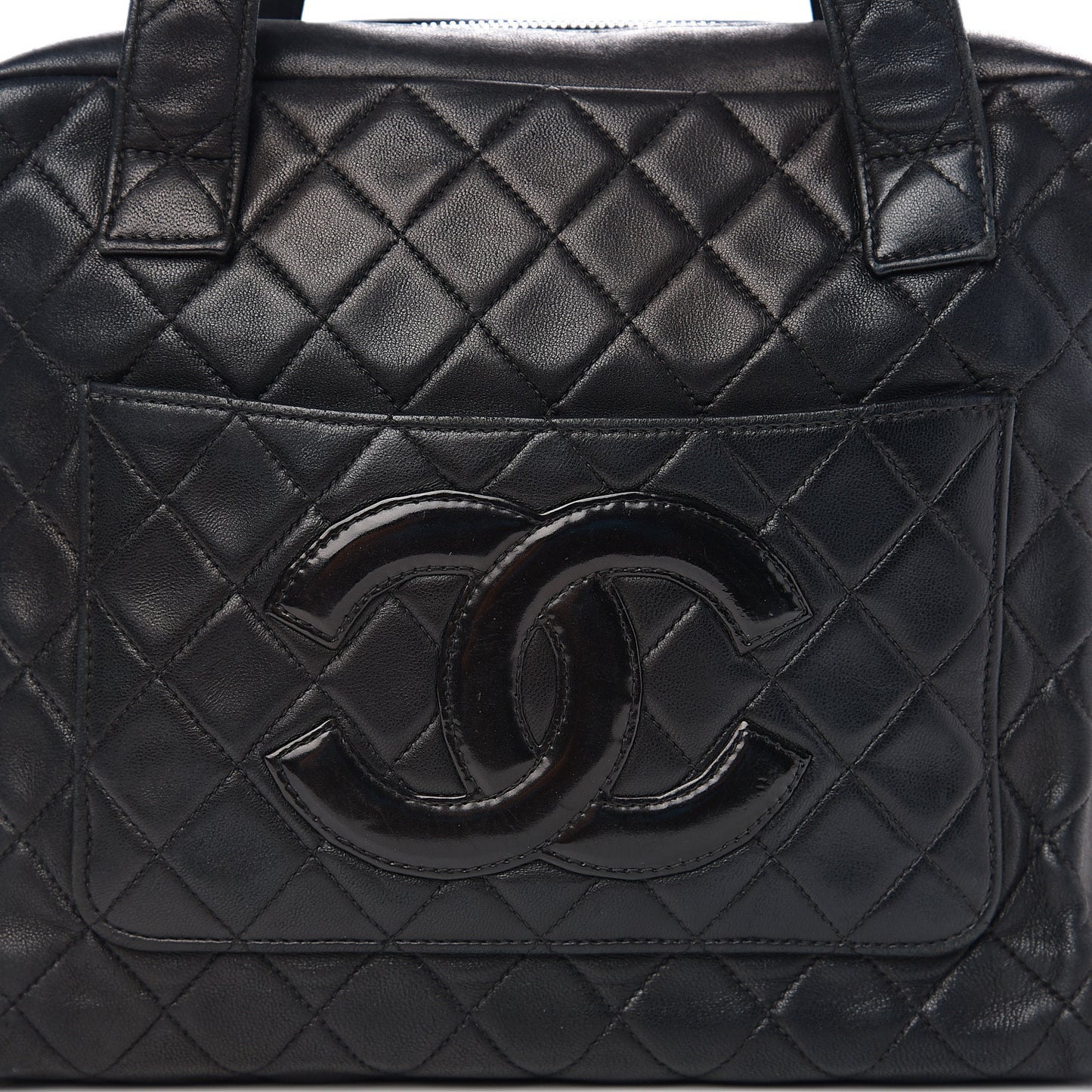 Lambskin Quilted CC Tote Black