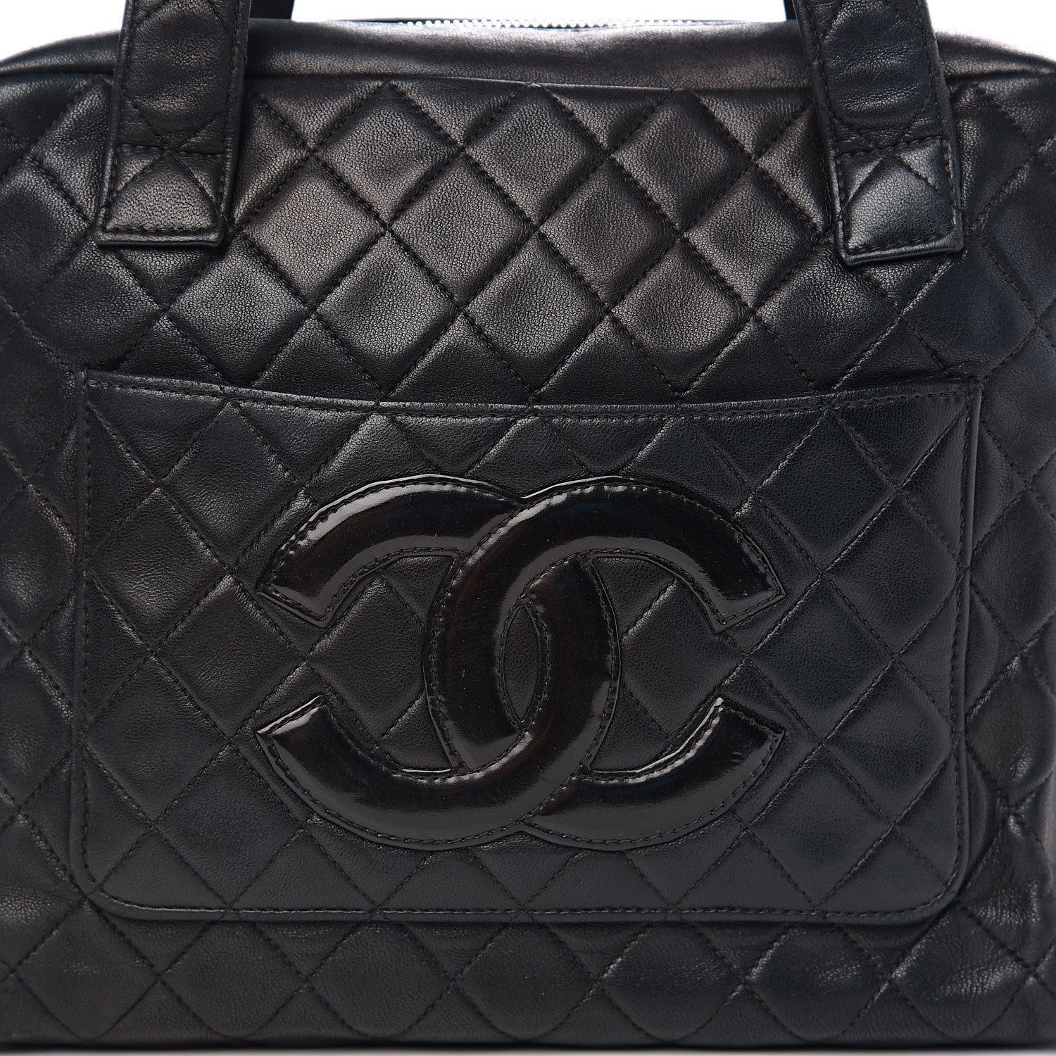 Chanel Lambskin Quilted CC Tote Black 10 of 12