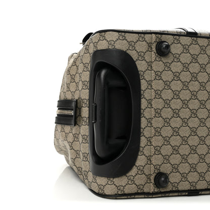 Gucci GG Supreme Monogram Selleria Calfskin Carry On Duffle With Wheels Beige Ebony Black 8 of 14