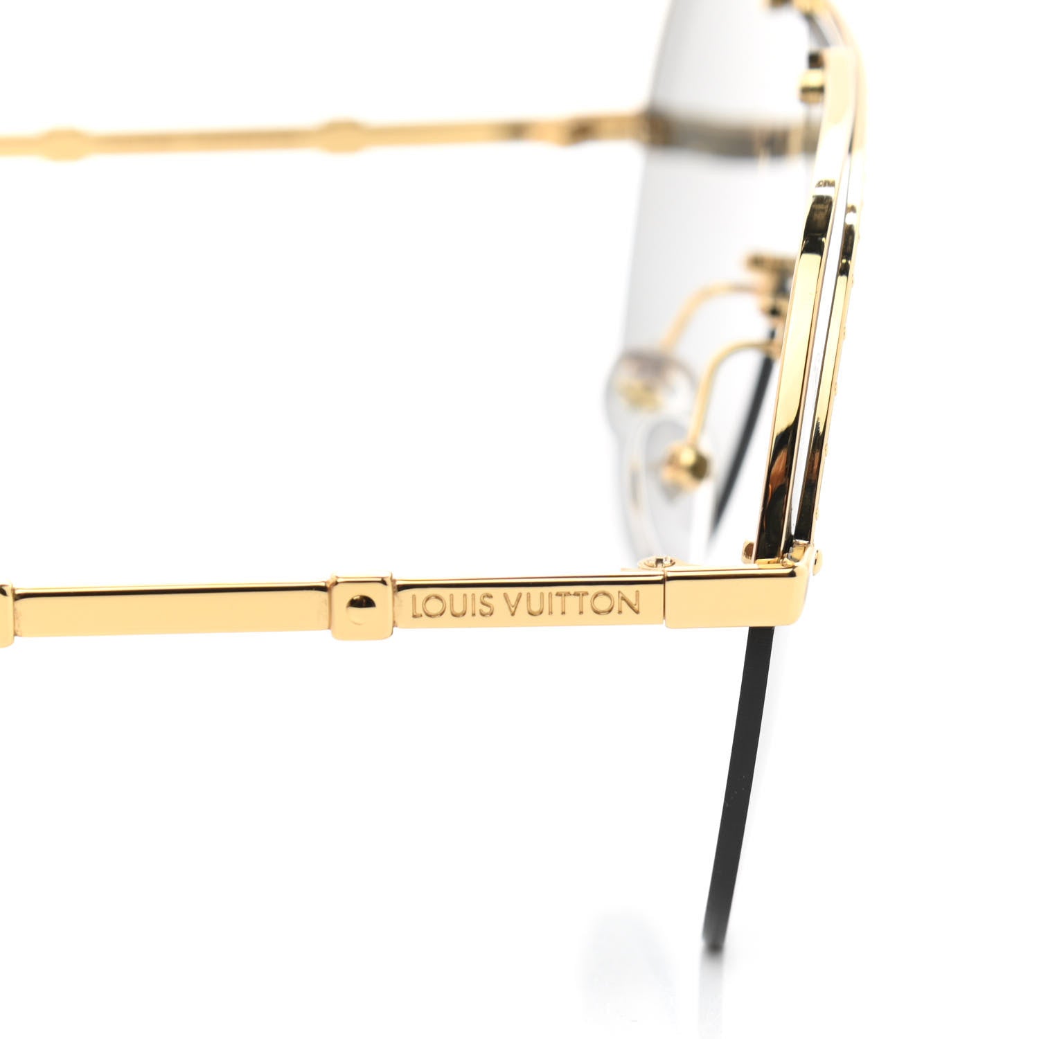 Louis Vuitton Metal Aviator Sunglasses Z1230E Black Gold 9 of 10