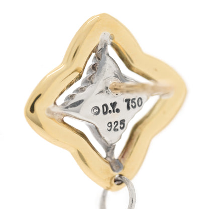 David Yurman Sterling Silver 18K Yellow Gold Pearl Quatrefoil Drop Earrings 4 of 4