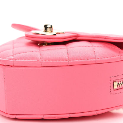 Chanel Lambskin Quilted CC In Love Heart Clutch With Chain Pink 10 of 11