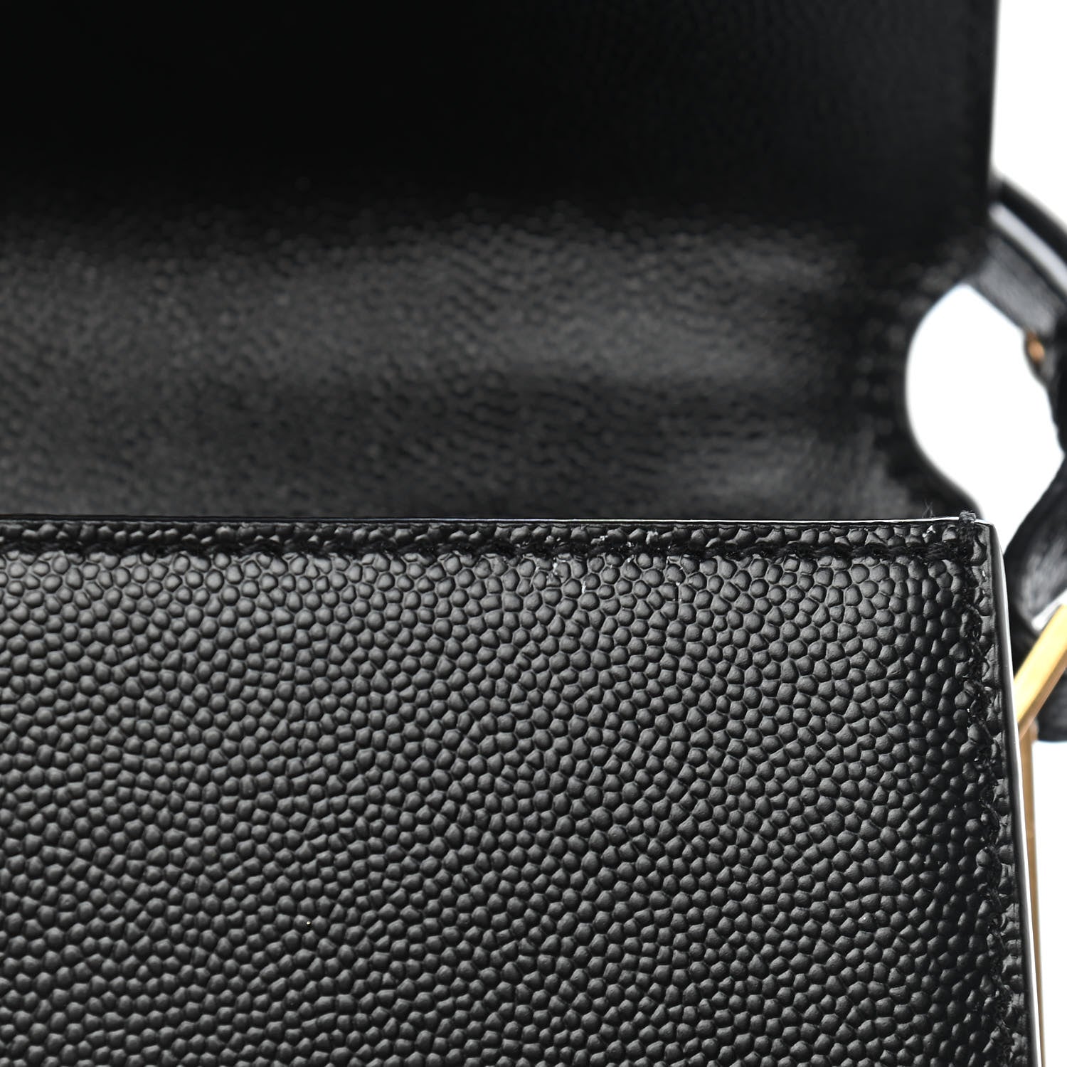Saint Laurent Grain de Poudre Mini Classic Monogram Cassandra Top Handle Black 9 of 9