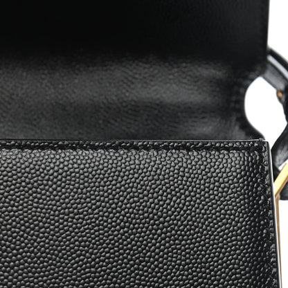 Saint Laurent Grain de Poudre Mini Classic Monogram Cassandra Top Handle Black 9 of 9