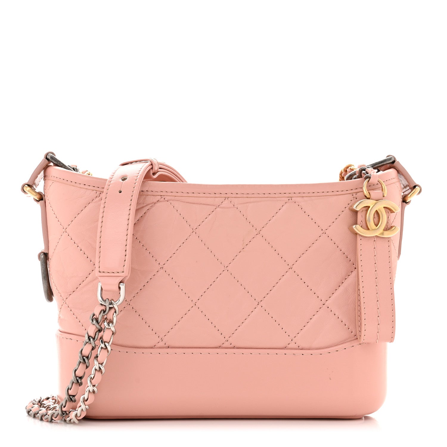 Chanel Aged Calfskin Quilted Small Gabrielle Hobo Light Pink 1 of 12