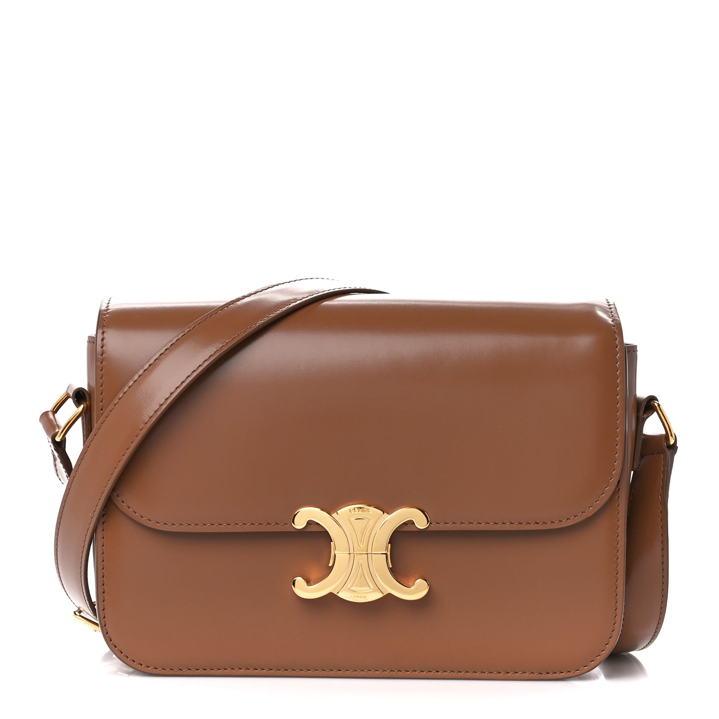 Shiny Calfskin Medium Triomphe Bronze