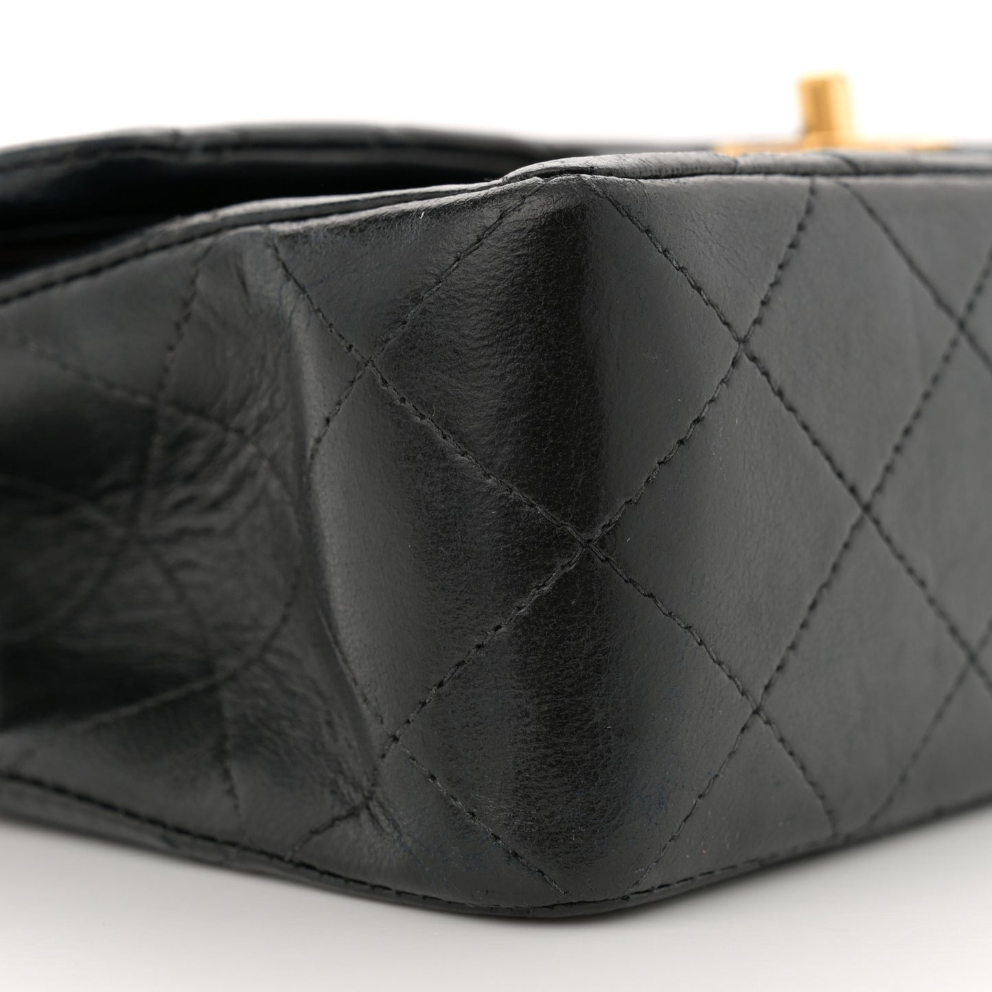 Lambskin Quilted Small Double Flap Black