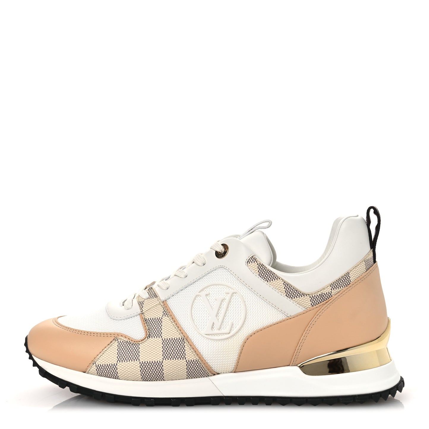 Calfskin Damier Azur Run Away Sneakers 40.5 White