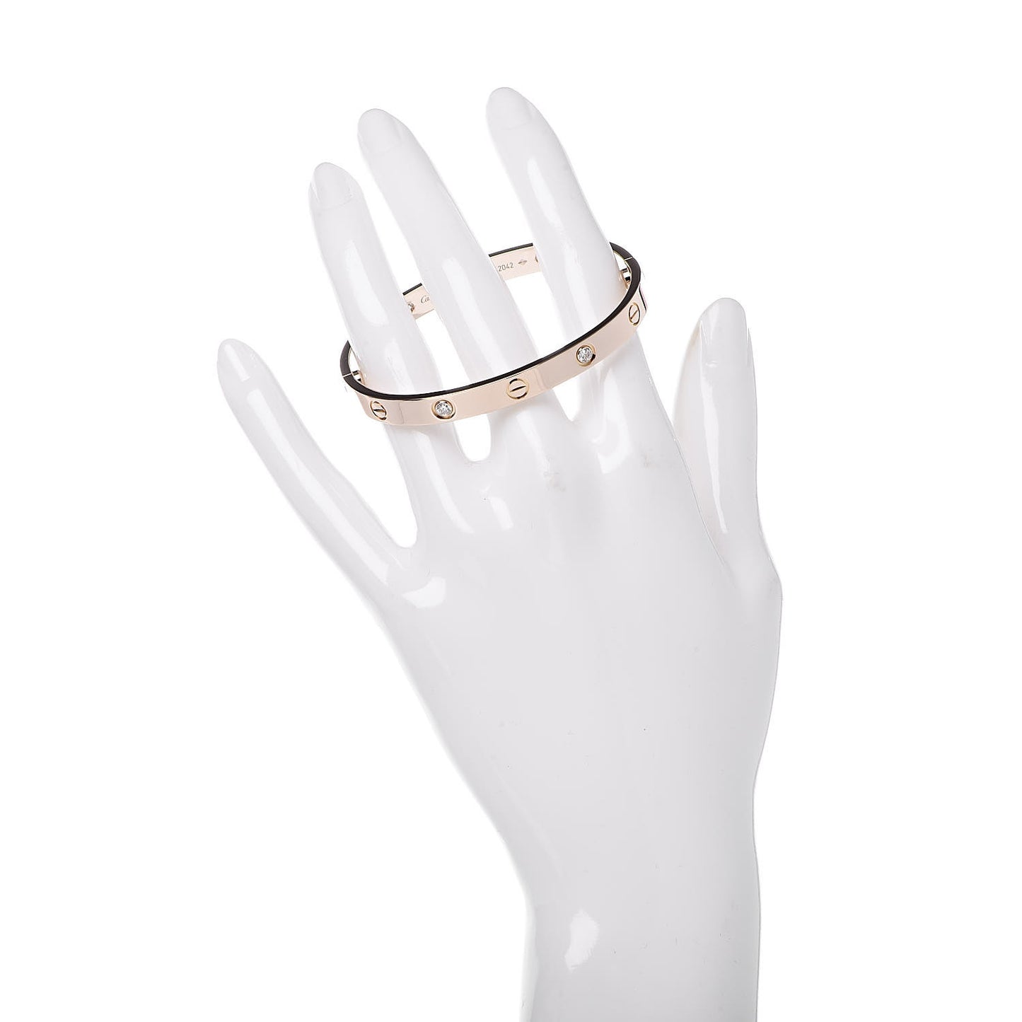 18K Pink Gold 4 Diamond LOVE Bracelet 17