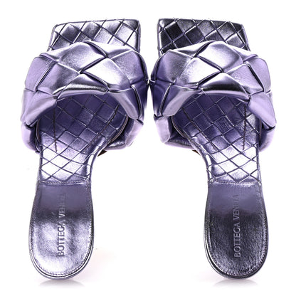 Bottega Veneta Metallic Nappa Maxi Intrecciato Lido Mule Sandals 40.5 Wisteria 2 of 9