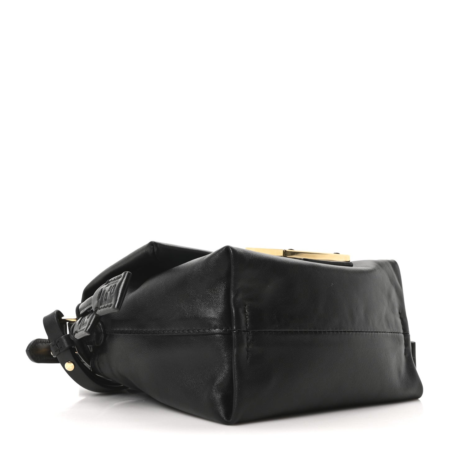 Shiny Nappa Small Mamma Baguette Black