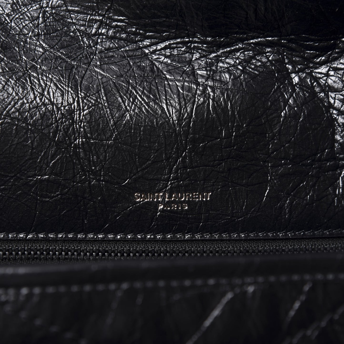 Crinkled Calfskin Matelasse Monogram Medium Niki Chain Satchel Black