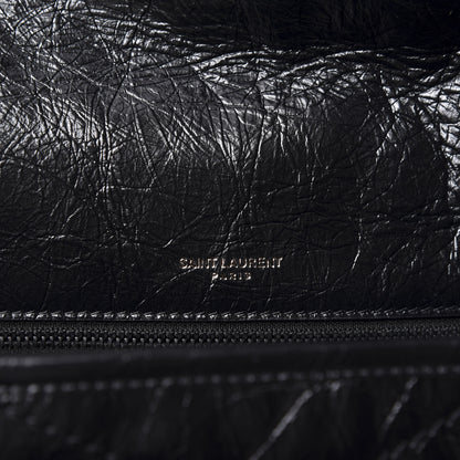 Saint Laurent Crinkled Calfskin Matelasse Monogram Medium Niki Chain Satchel Black 8 of 10