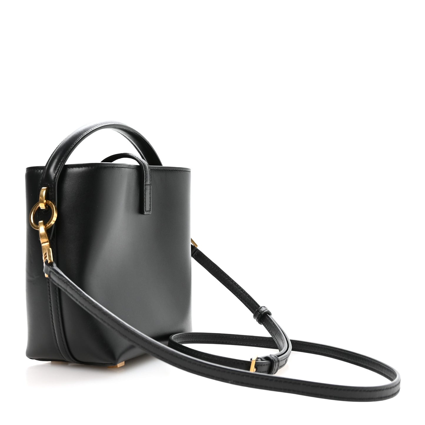 Shiny Calfskin Le 37 Mini Bucket Bag Black