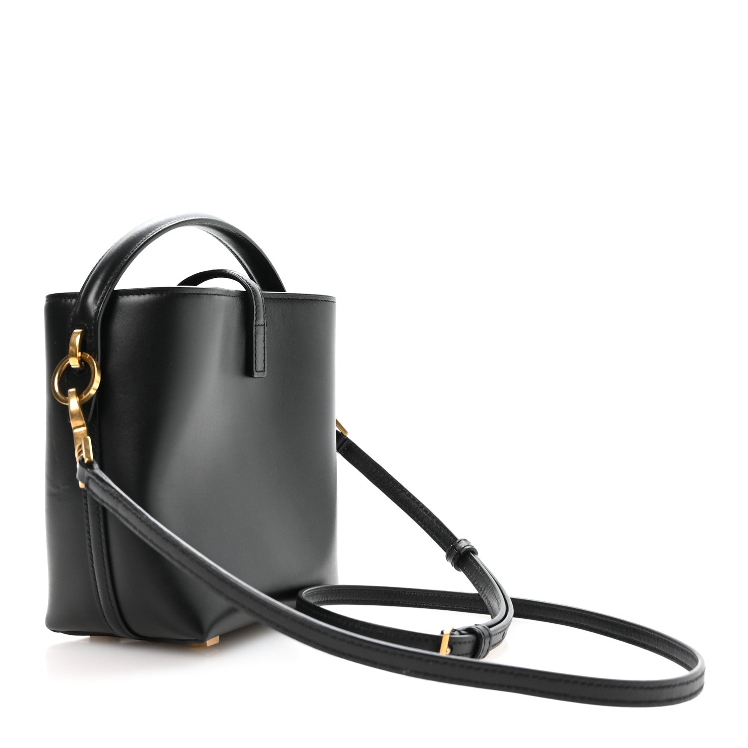 Saint Laurent Shiny Calfskin Le 37 Mini Bucket Bag Black 3 of 11