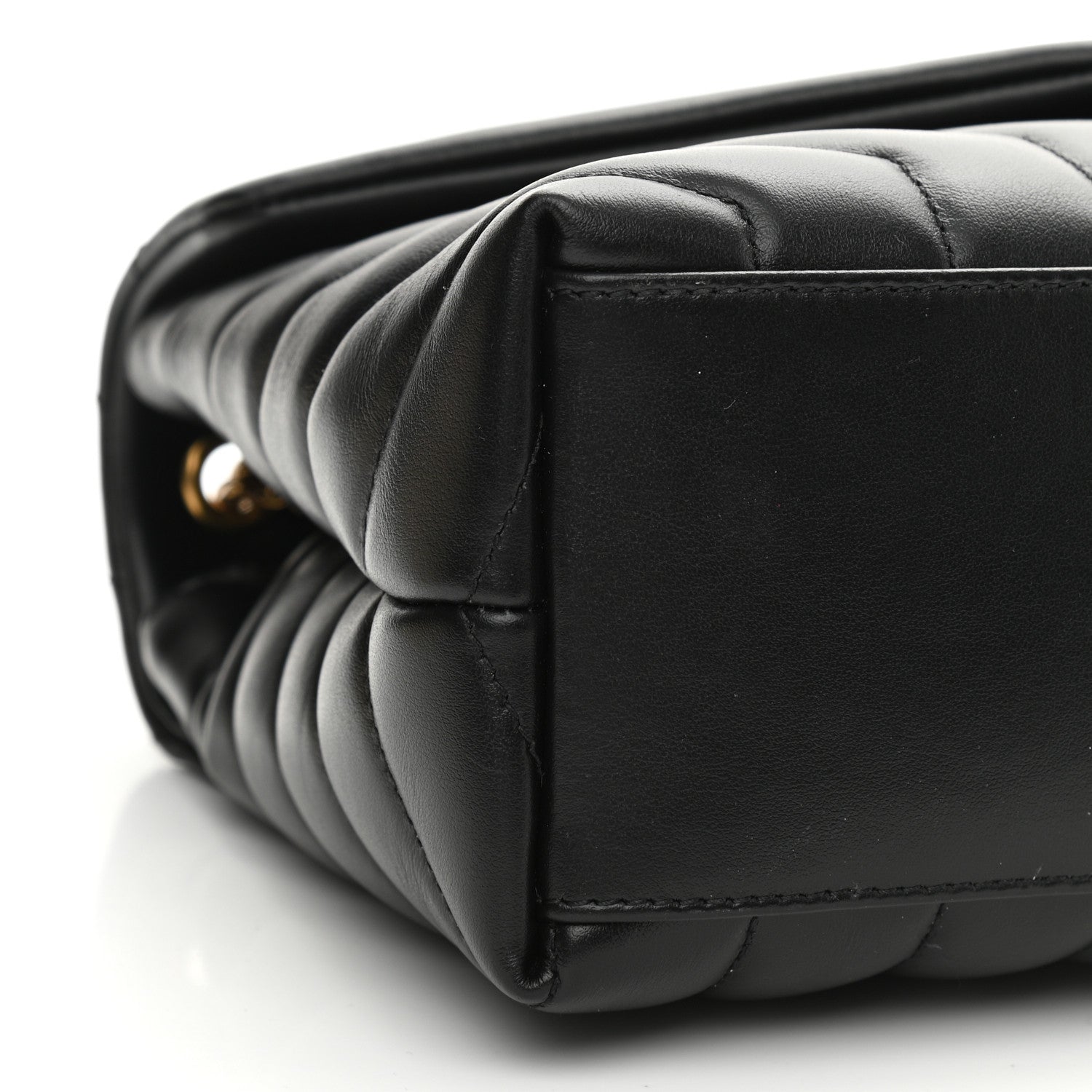 Saint Laurent Calfskin Y Quilted Monogram Small Loulou Chain Satchel Black 9 of 10