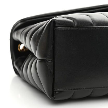 Saint Laurent Calfskin Y Quilted Monogram Small Loulou Chain Satchel Black 9 of 10