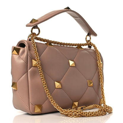 Valentino Garavani Nappa Large Roman Stud Shoulder Bag Rose Cannelle 3 of 8