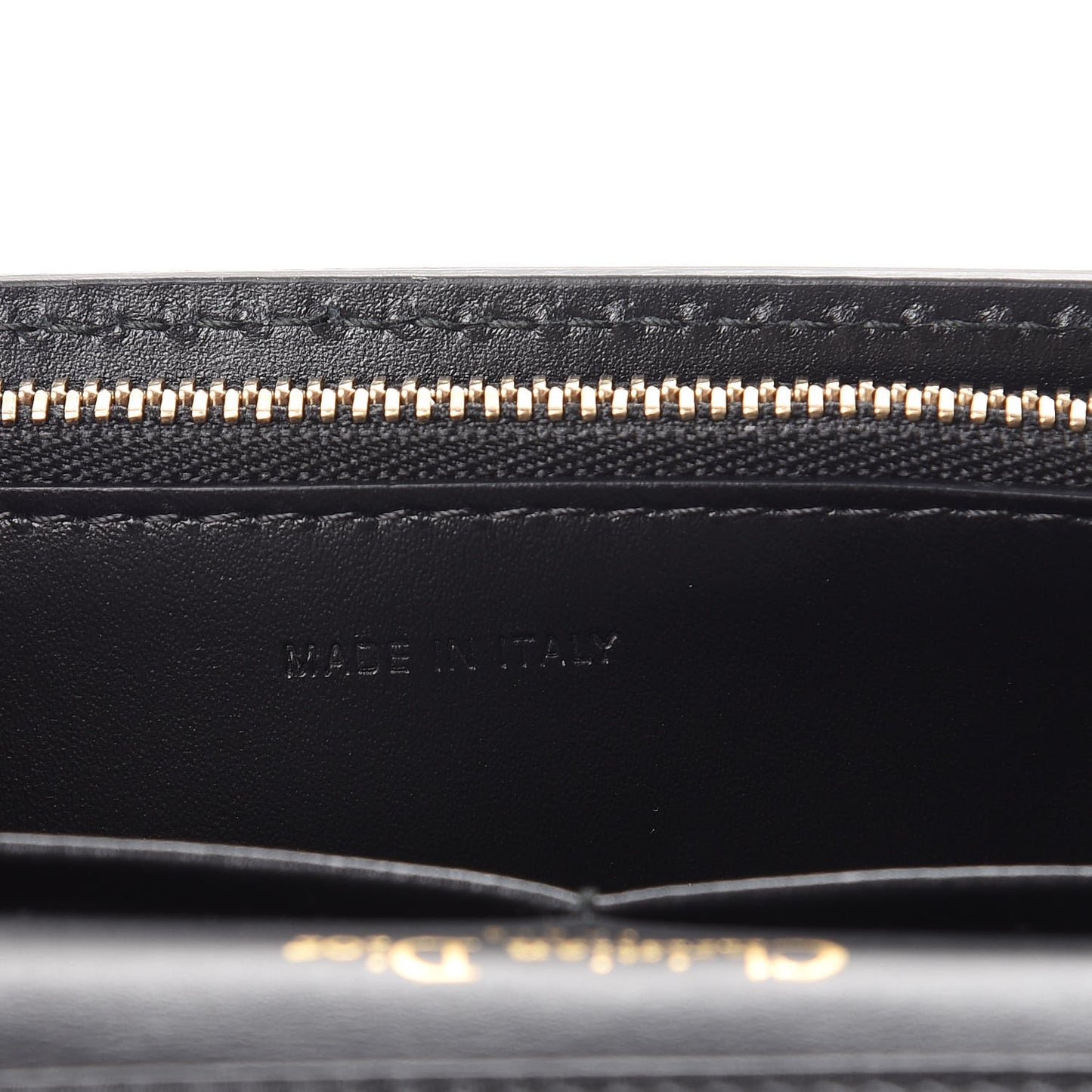 Calfskin J'Adior Wallet on Chain Pouch Black