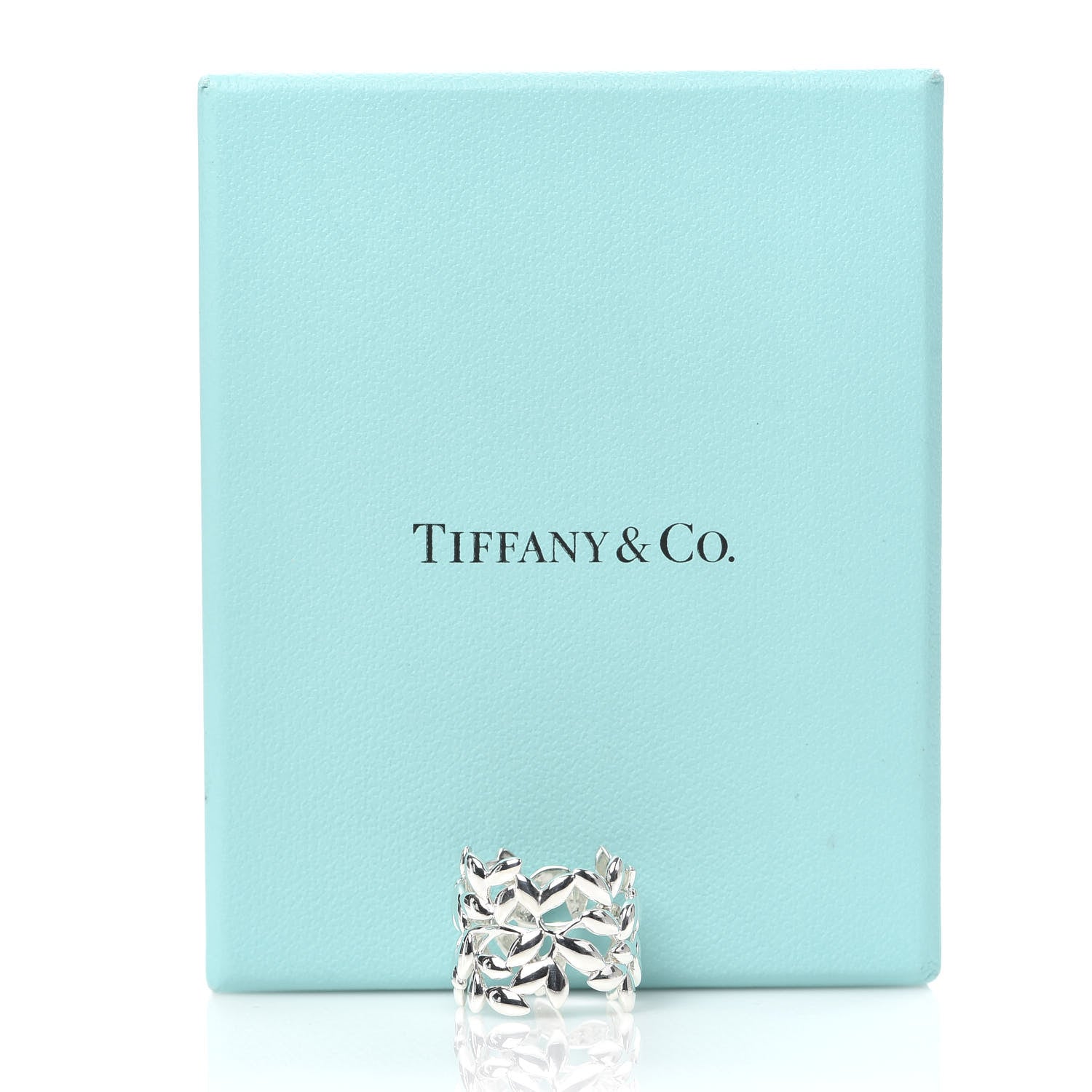Tiffany Sterling Silver Wide Paloma Picasso Olive Leaf Band Ring 52 6 5 of 5