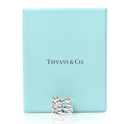 Tiffany Sterling Silver Wide Paloma Picasso Olive Leaf Band Ring 52 6 5 of 5