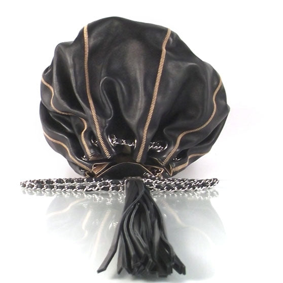 Chanel Lambskin Satin Drawstring Tassel Shoulder Bag 4 of 9