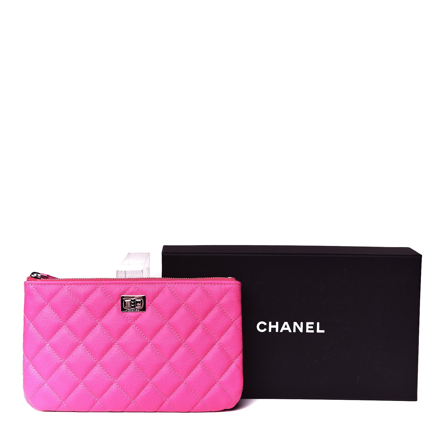Chanel Goatskin Quilted Medium Reissue Cosmetic Case Pink 8 of 8