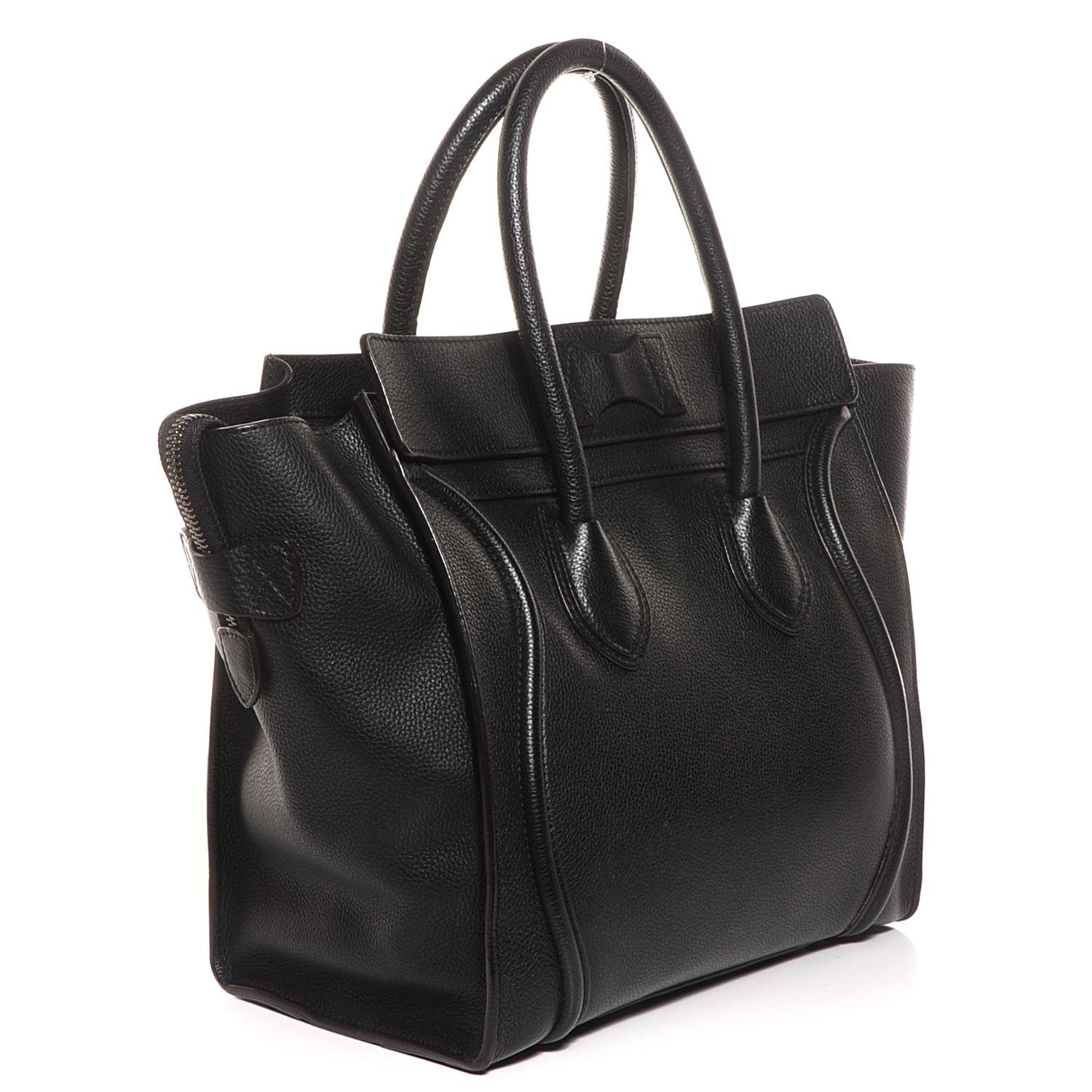 Celine Drummed Calfskin Mini Luggage Black 3 of 9
