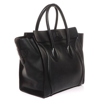 Celine Drummed Calfskin Mini Luggage Black 3 of 9