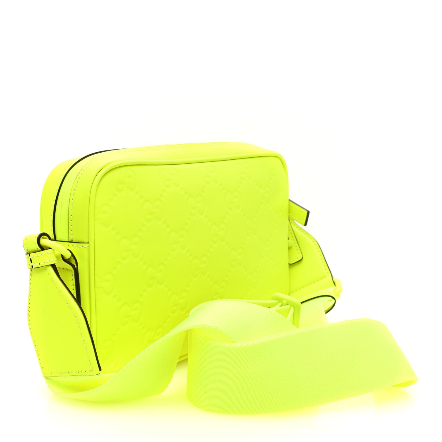 Rubber Effect Monogram GG Crossbody Bag Fluorescent Yellow