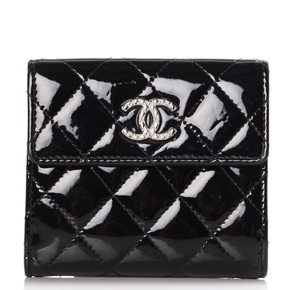 Chanel Patent Quilted Brilliant Compact Wallet Black 1 of 8