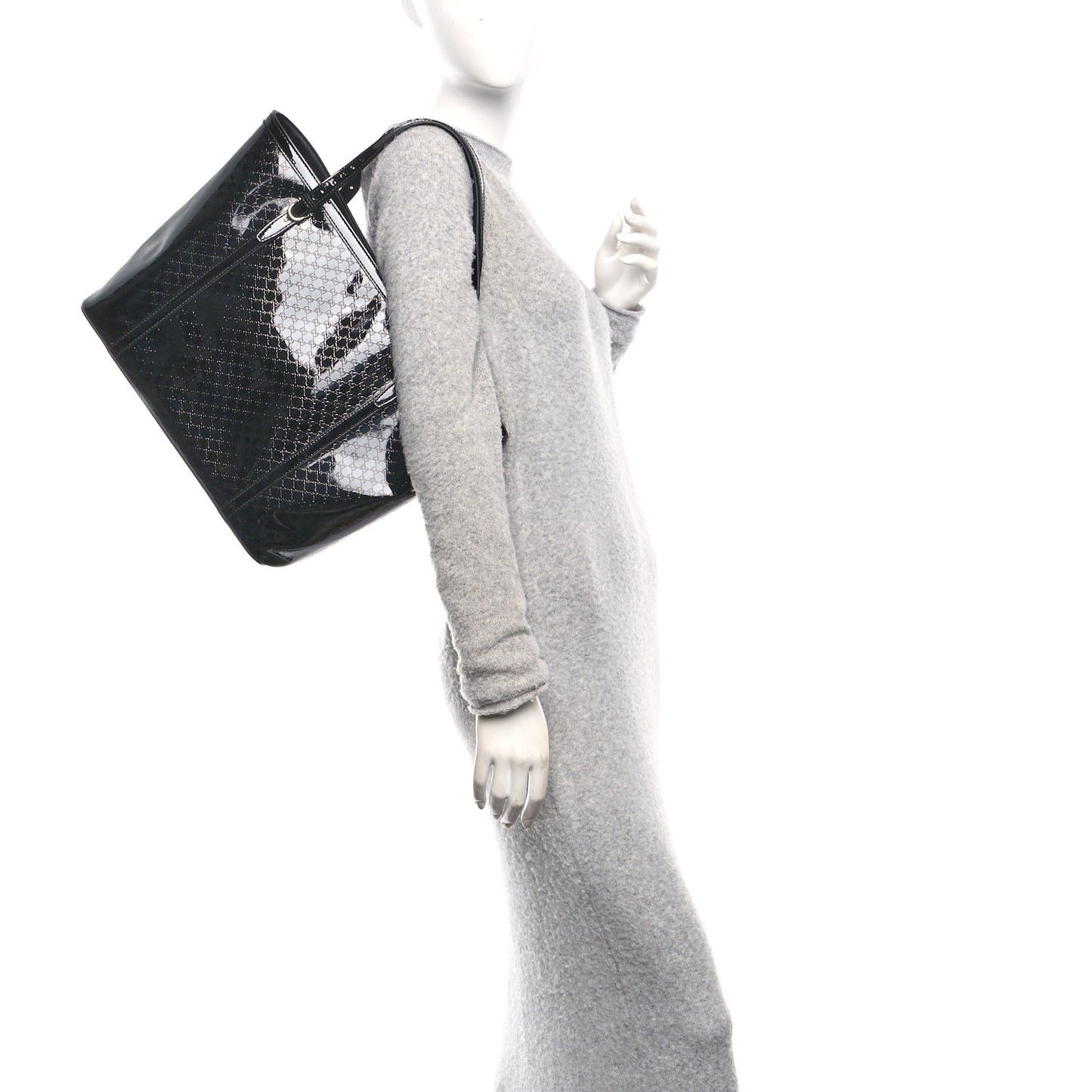Patent Microguccissima Medium Nice Tote Black
