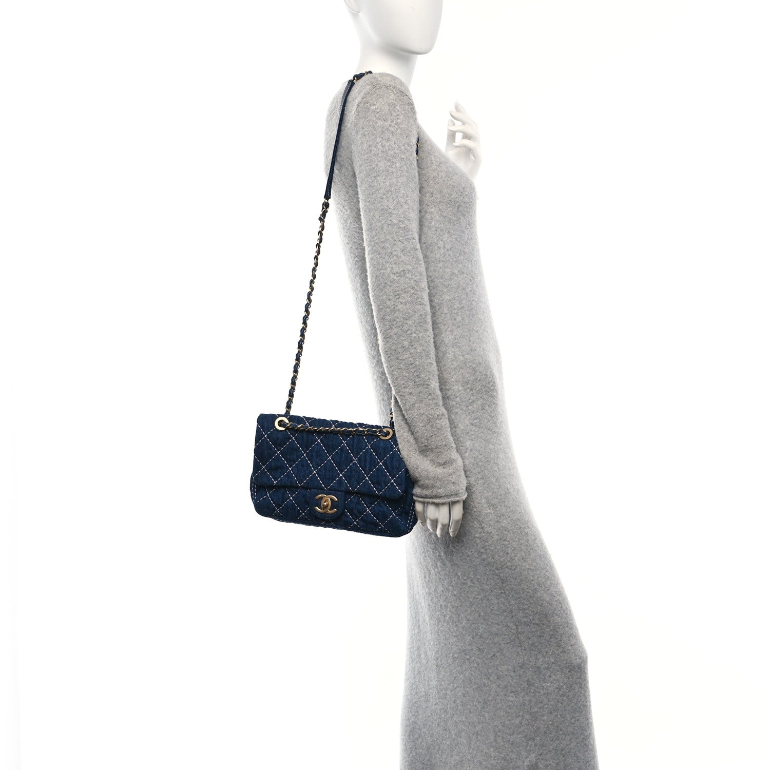 Chanel Denim Quilted Medium Denim Trip Single Flap Blue 2 of 10