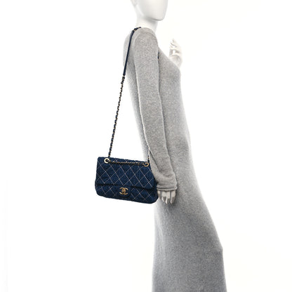Chanel Denim Quilted Medium Denim Trip Single Flap Blue 2 of 10