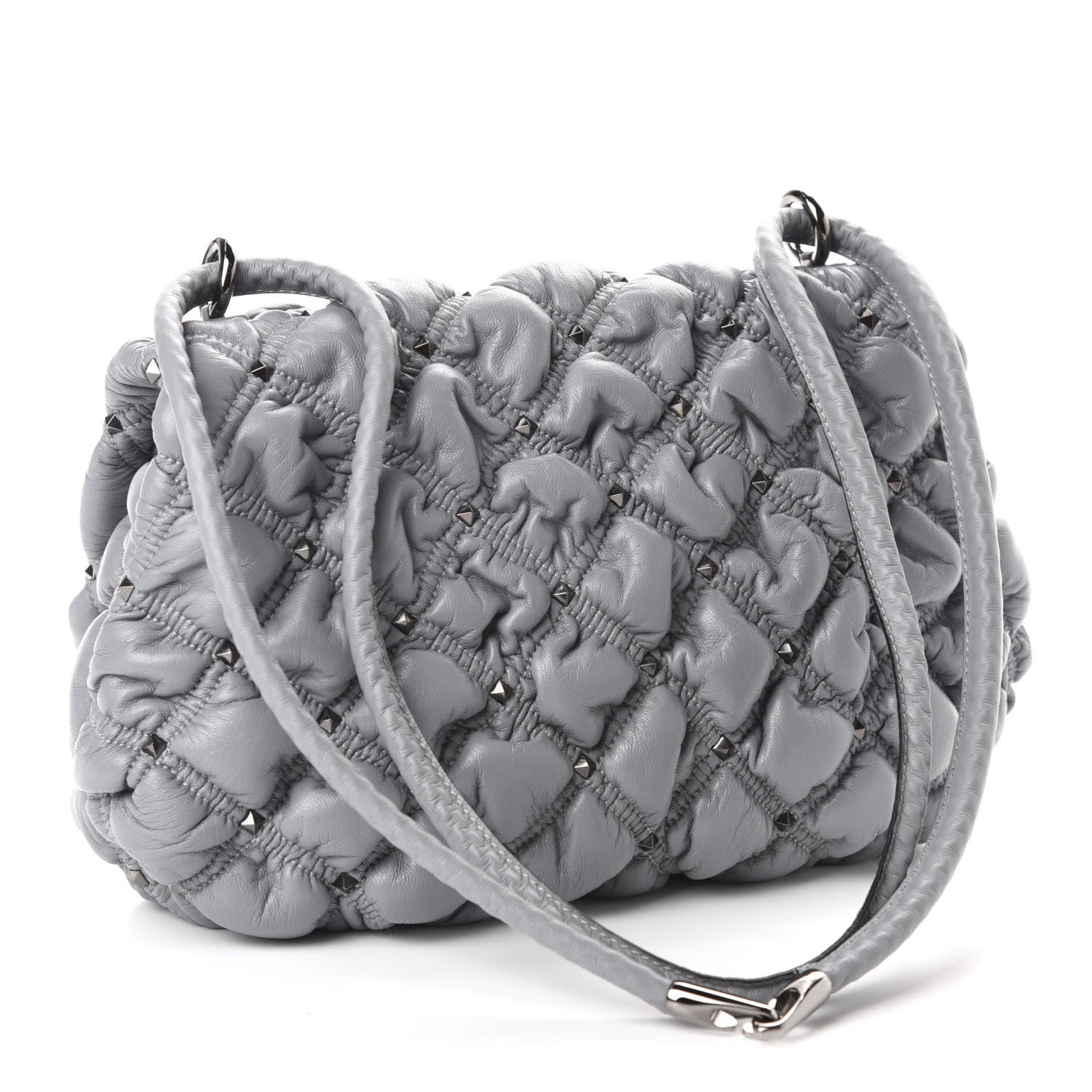 Valentino Garavani Nappa Medium Spikeme Shoulder Bag Nuage 3 of 9