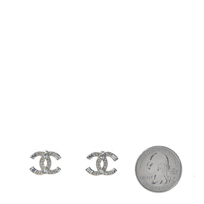 Chanel Crystal Baguette CC Earrings Gold 2 of 4