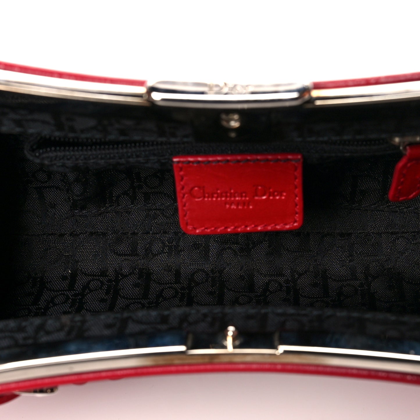 Glazed Calfskin Bondage Wristlet Clutch Rouge