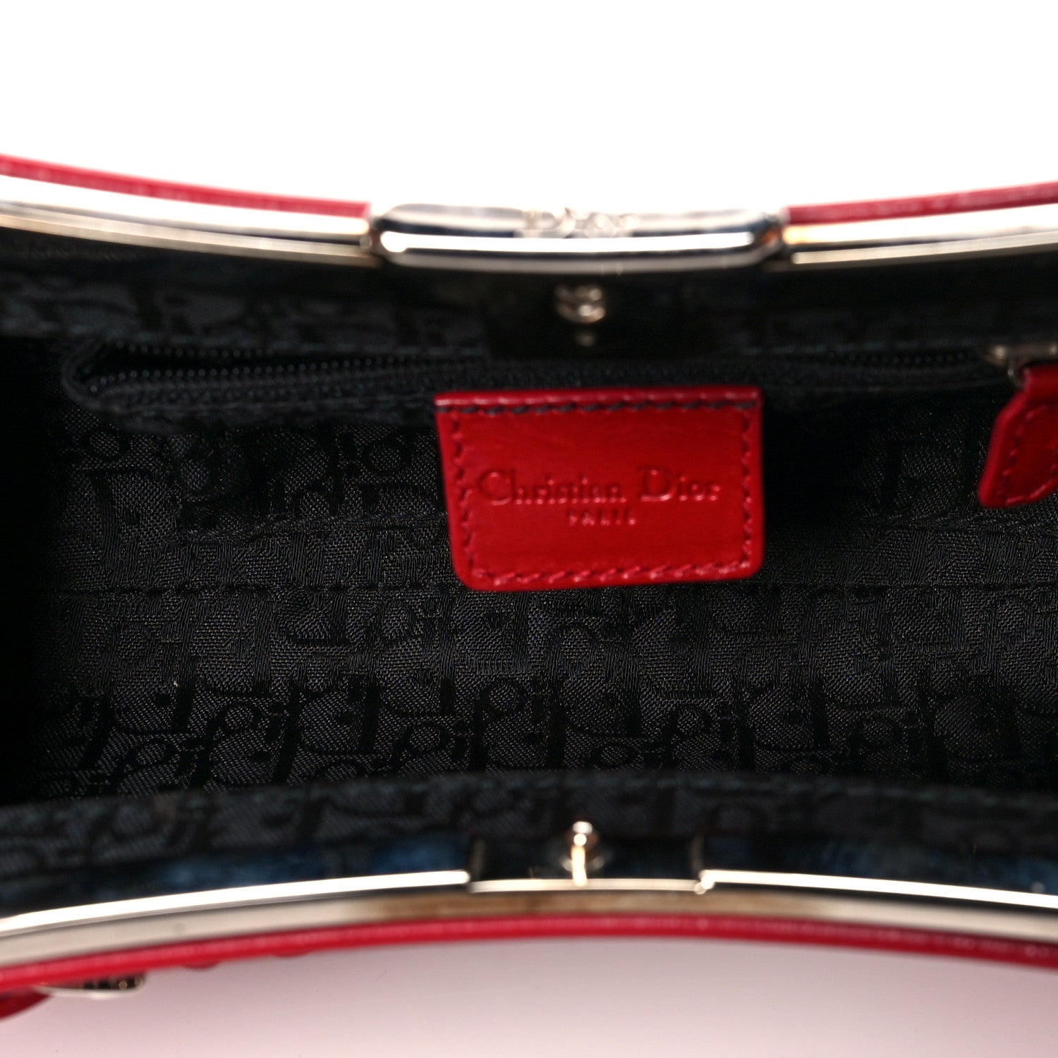 Christian Dior Glazed Calfskin Bondage Wristlet Clutch Rouge 5 of 14