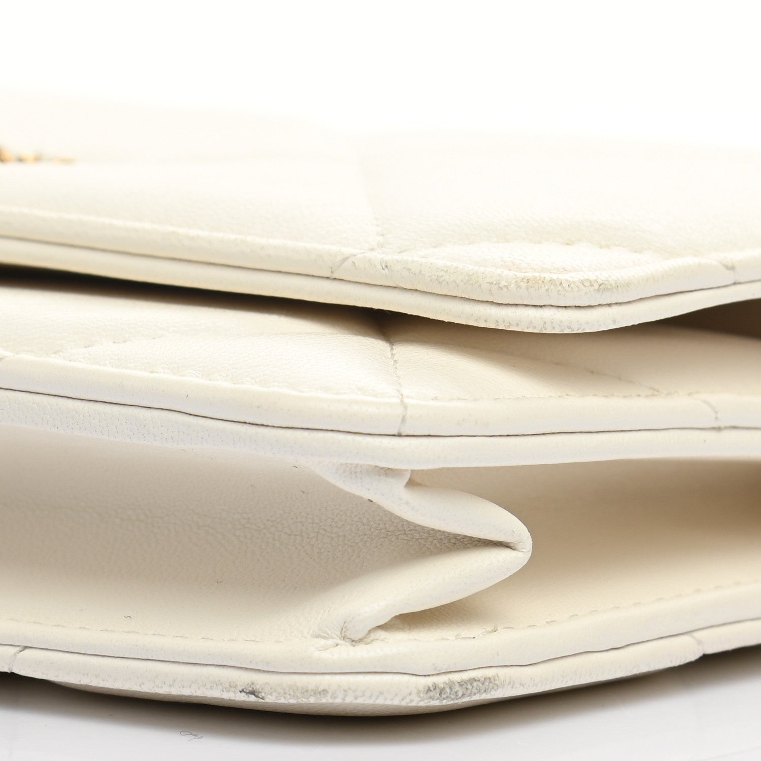 Chanel Goatskin Quilted Chanel 19 Wallet On Chain WOC White 11 of 19