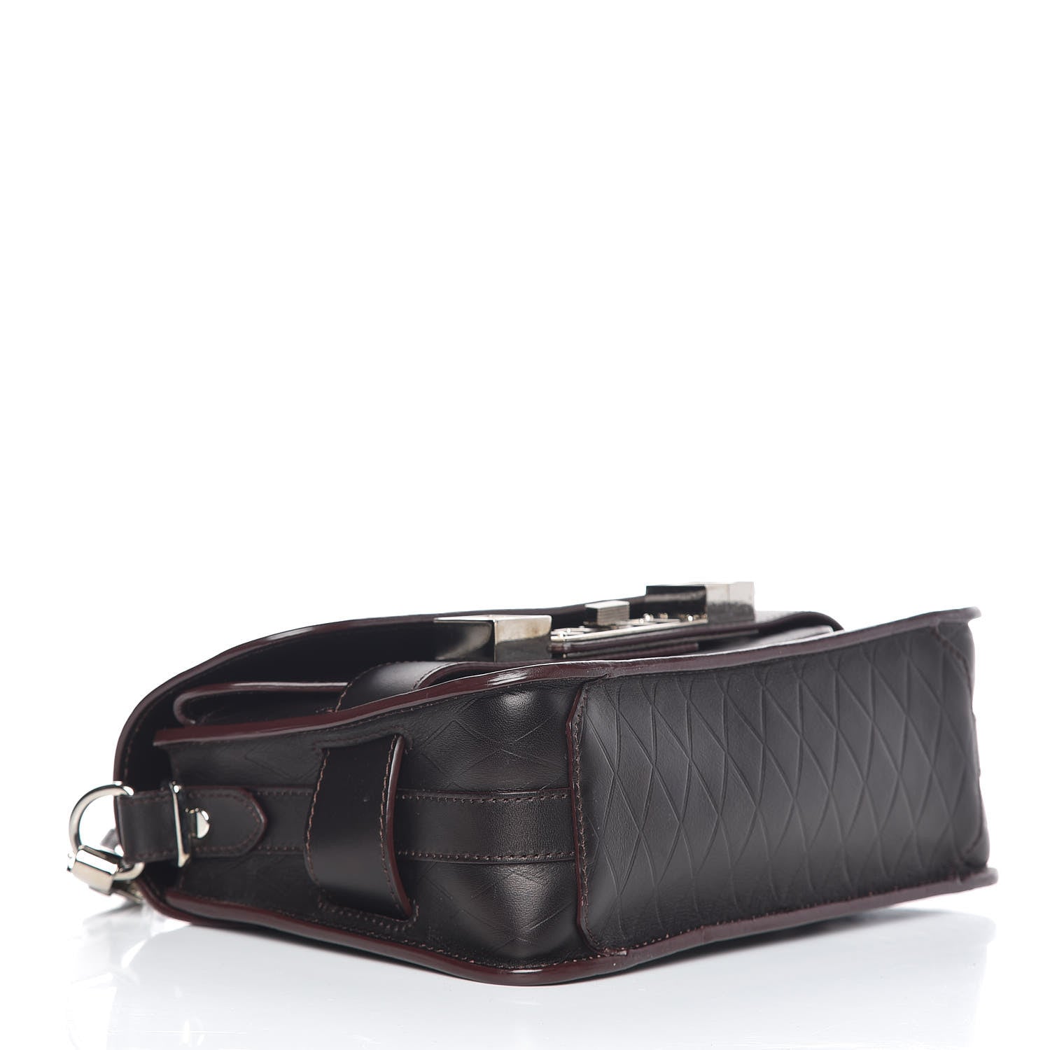 Proenza Schouler Diamond Calfskin Embossed Mini PS11 Classic Shoulder Bag Dark Brown 4 of 11