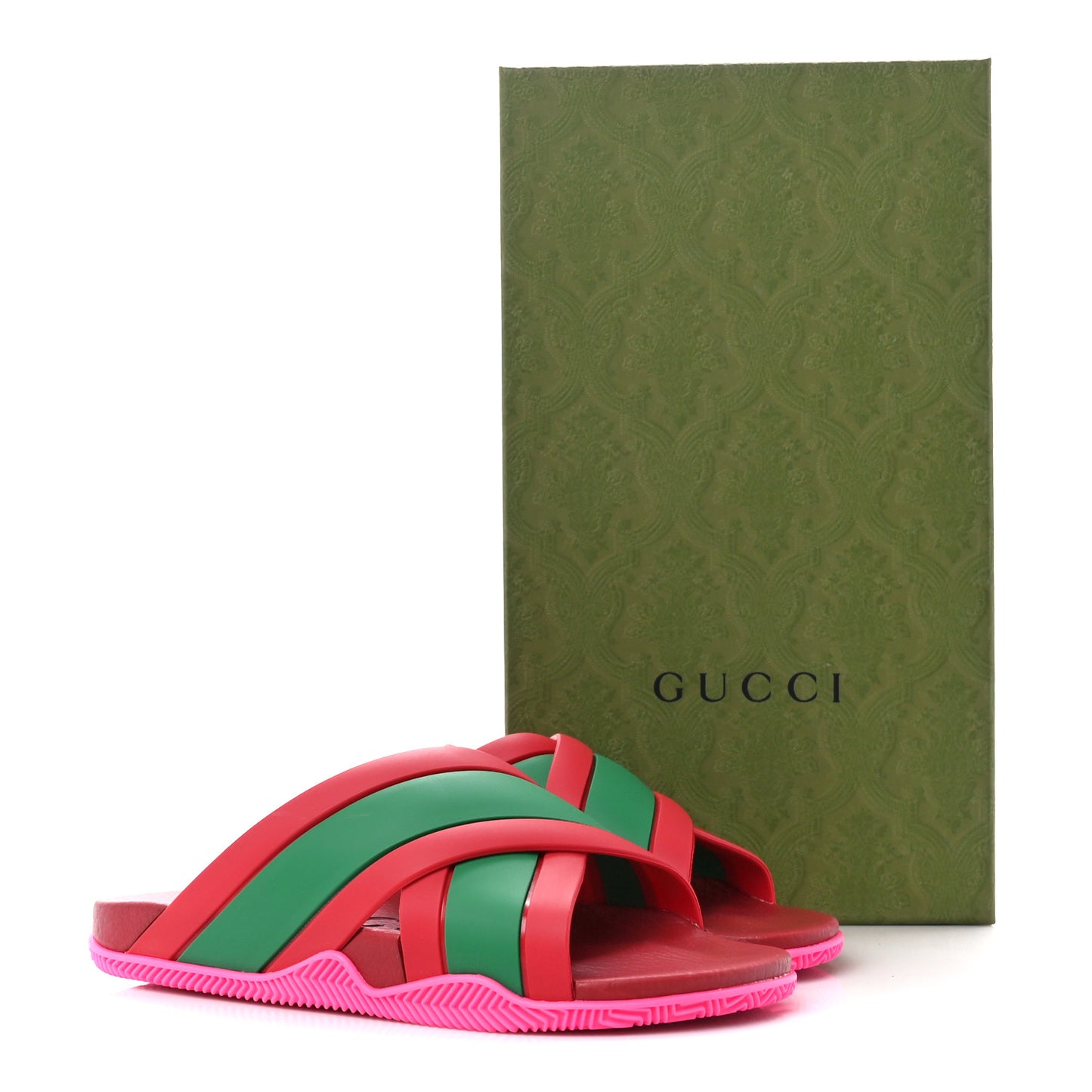 Rubber Web Womens Criss Cross Slide Sandals 38 Coral New Shamarock