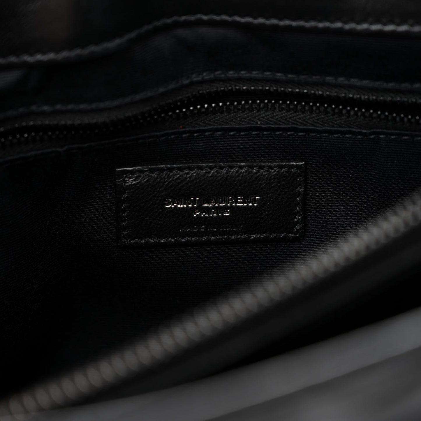 Calfskin Y Quilted Monogram Monochrome Medium Loulou Chain Satchel Black