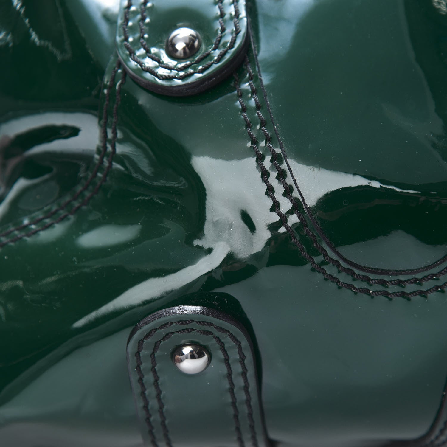 Valentino Garavani Patent Crystal Catch Satchel Green 11 of 13
