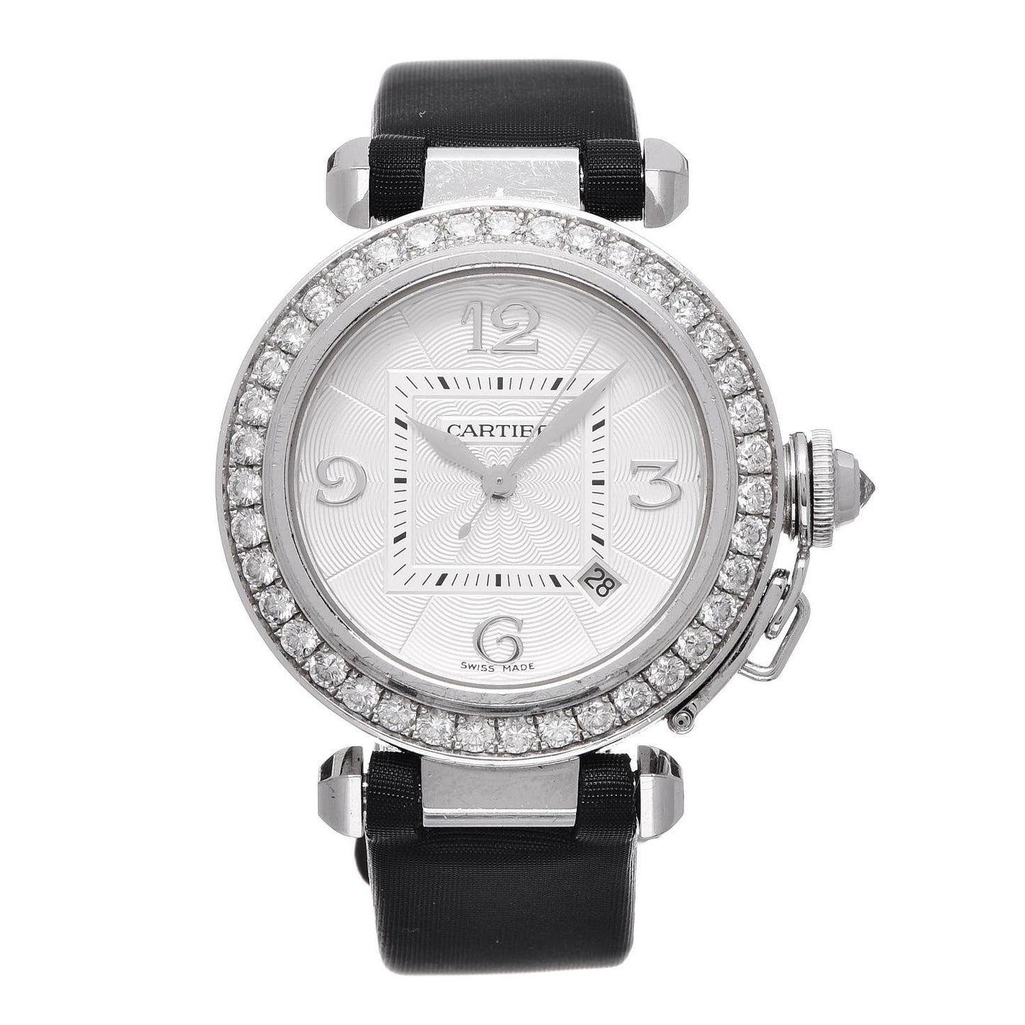 18K White Gold Satin Diamond Bezel 32mm Pasha C Automatic Watch