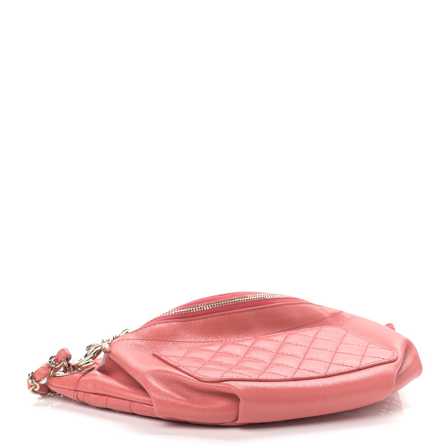 Chanel Crumpled Glazed Lambskin Quilted Waist Bag Fanny Pack Pink 4 of 9