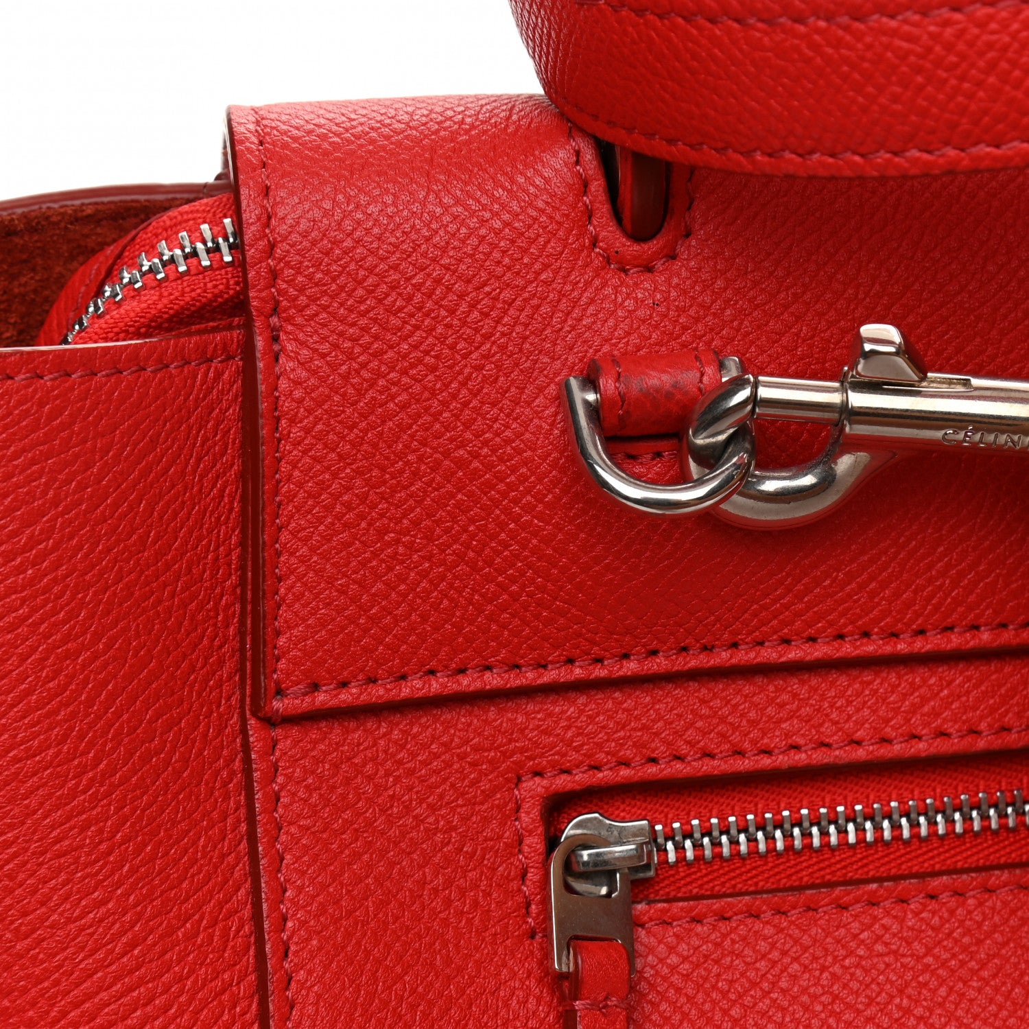 Celine Baby Grained Calfskin Micro Belt Bag Coquelicot 12 of 13