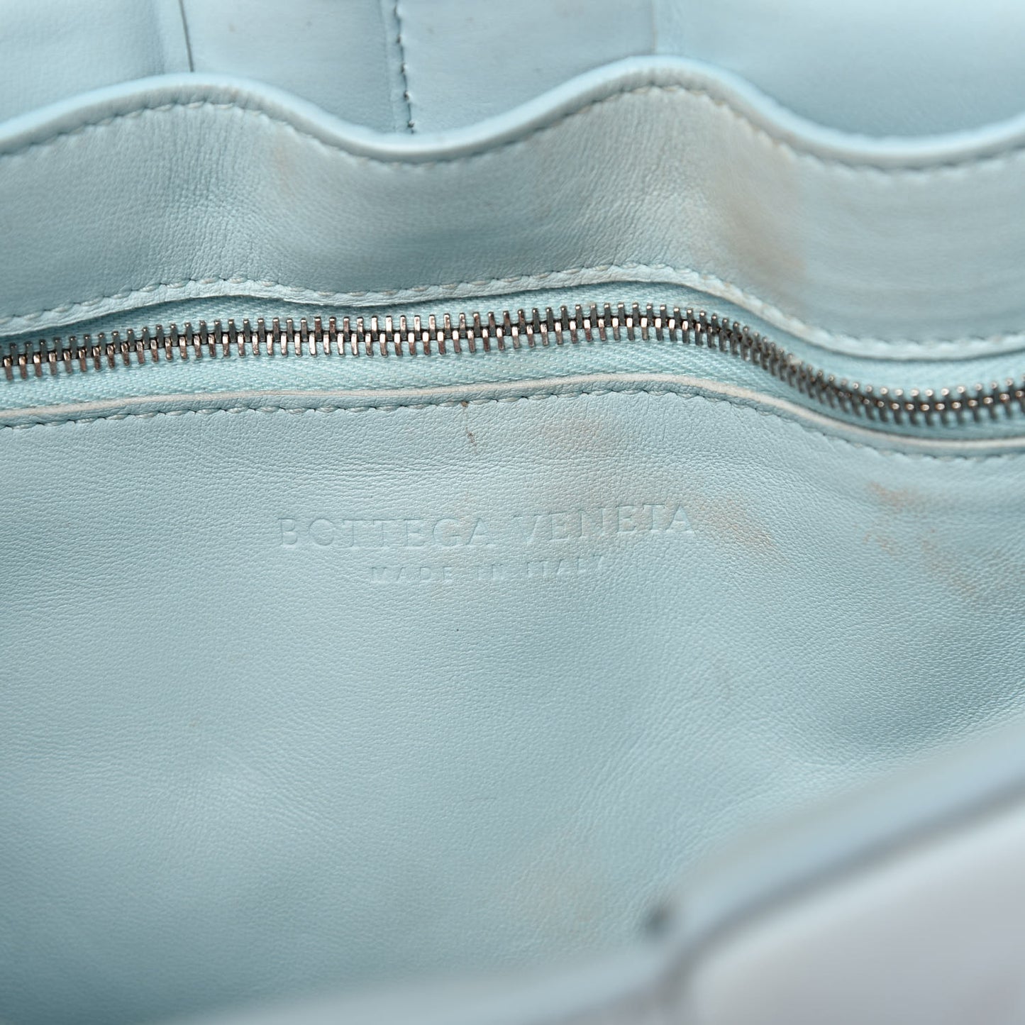 Paper Calfskin Maxi Intreccio Padded Cassette Crossbody Bag Ice