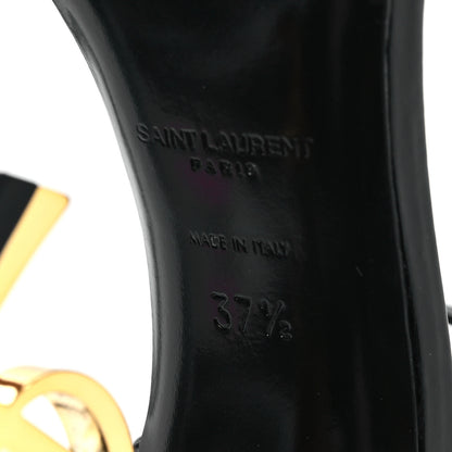 Saint Laurent Patent Calfskin Opyum 110 Sandals 37.5 Black Gold 7 of 10