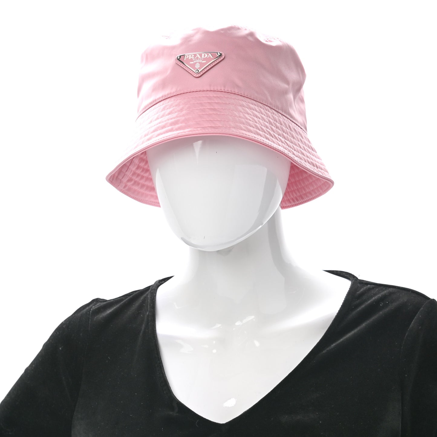 Re-Nylon Metal Triangle Logo Womens Bucket Hat S Rosa