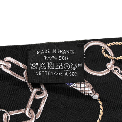Hermes Silk C'est la Fete Twilly Kaki Fonce White Black 3 of 4